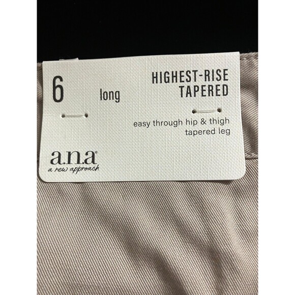 NWT ANA High Rise Tapered Leg Dress Pants Tan Size 6 Long - Picture 3 of 7